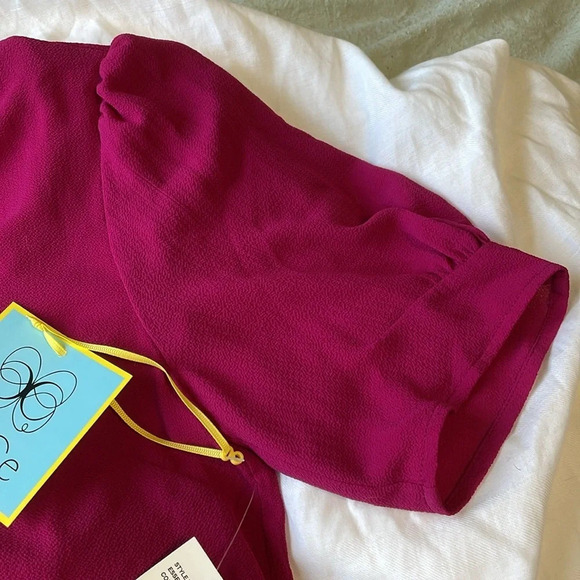 Cece NWT ruffle blouse pink cap sleeve size small - Picture 4 of 8